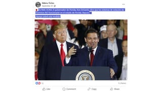 Verificación de Datos: Gobernador DeSantis No ha Dicho que Dominion no Funcionará en Florida