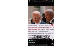 Verificación de Datos: Lectura de Labios No Comprueba que Biden le Dice a Obama que Kamala: "No Es Tan Fuerte Como Yo"