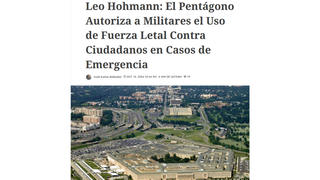 Verificación de Datos: El Pentágono NO Autorizó a Militares el Uso de Fuerza Letal Contra Ciudadanos -- Directivas con Excepciones    