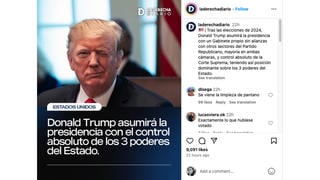 Verificación de Datos: Al 8 de Noviembre, Trump No Asumirá la Presidencia con el Control de Tres Poderes en EE.UU. 