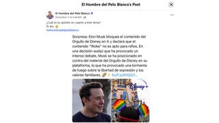 Verificación de Datos: Elon Musk No ha Bloqueado El Contenido del Orgullo de Disney en X 