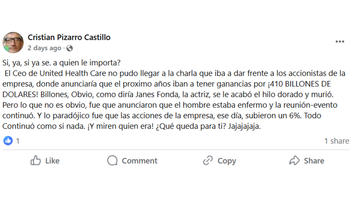 Verificación de Datos: Conferencia de Inversionistas de UnitedHealth Group No Continuó Luego del Asesinato del Jefe Ejecutivo Brian Thompson  -- No Existe Evidencia de lo Contrario