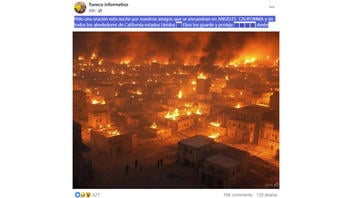 Verificación de Datos: Imagen de Incendios en Redes No Corresponde a los Incendios en Los Angeles, California -- Creada con IA