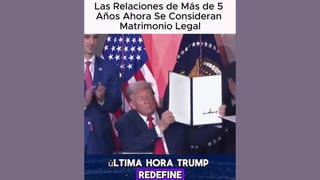 Verificación de Datos: El presidente Trump No Redefinió el Matrimonio y las Relaciones de Más de Cinco Años no Serán Consideradas Legalmente como Casadas. 